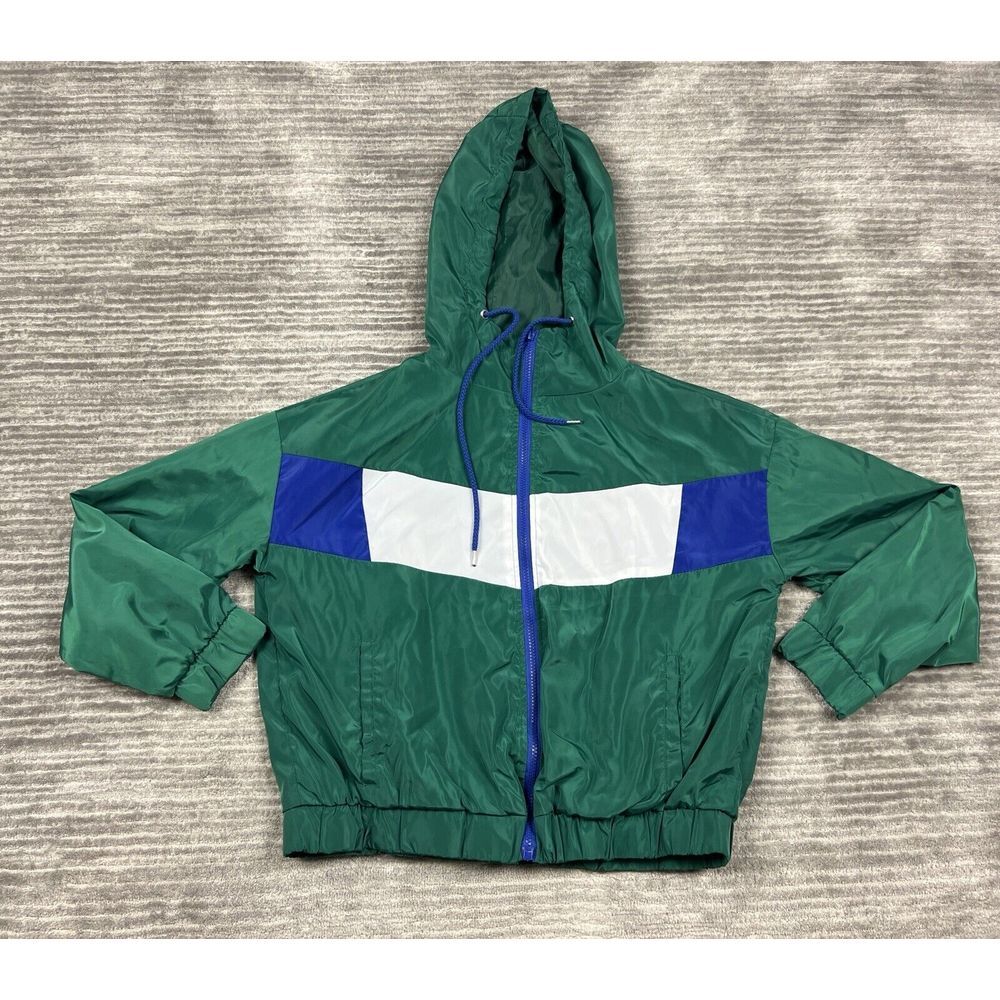 Outer Edge Jacket Womens Large‎ Green Windbreaker Full Zip Polyester